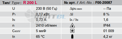 Rosenberg R 200 L STAHL - описание, технические характеристики, графики